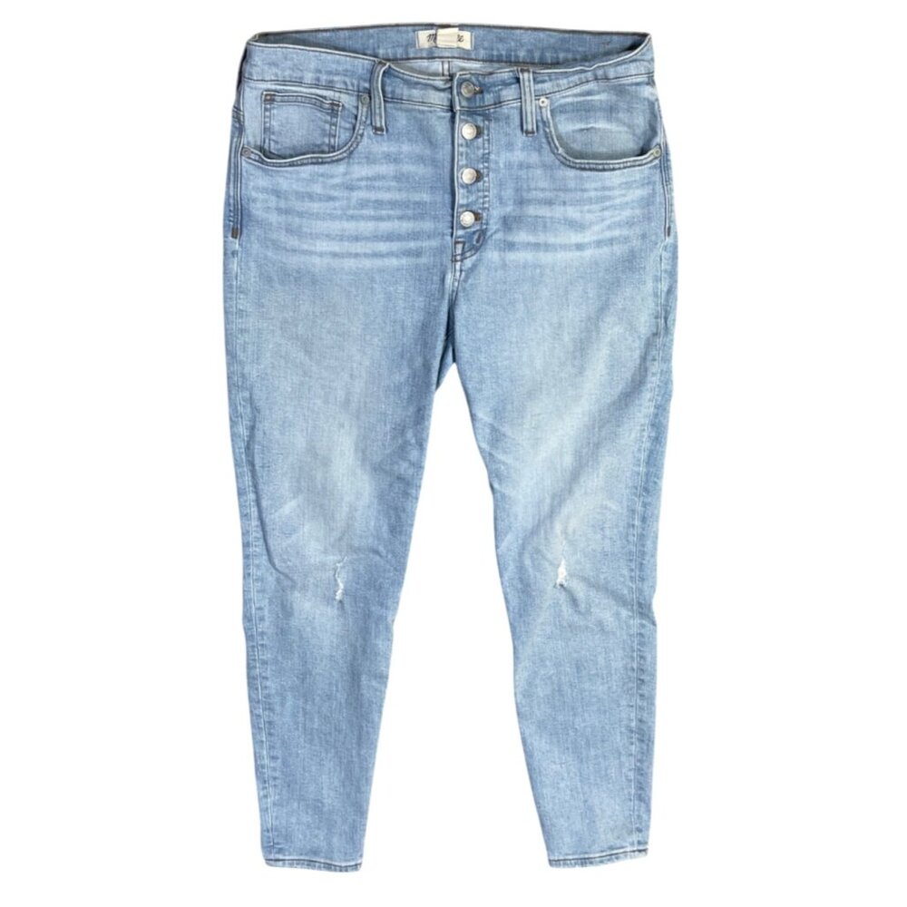 Madewell Women's Jeans 9" High Rise Skinny Size 31 Tall (31T) Light Wash Cropped